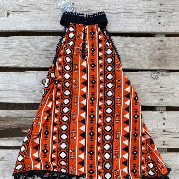 NWT LOVE J  orange/ blue top without sleeves M XL - Picture 3 of 12